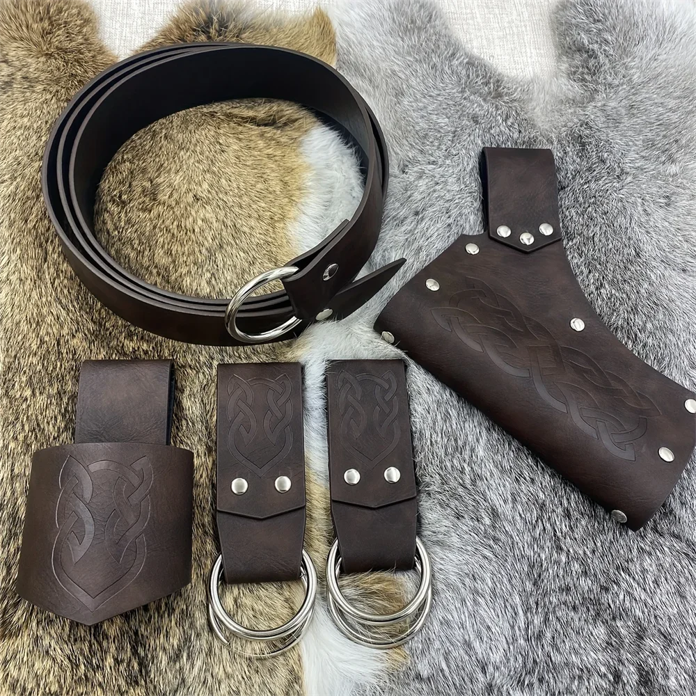 Ceinture médiévale, accessoires pour vêtements, jupe Renaissance, randonnée, corne Viking, couverture en cuir, poignard, couverture en cuir, épée grenouille