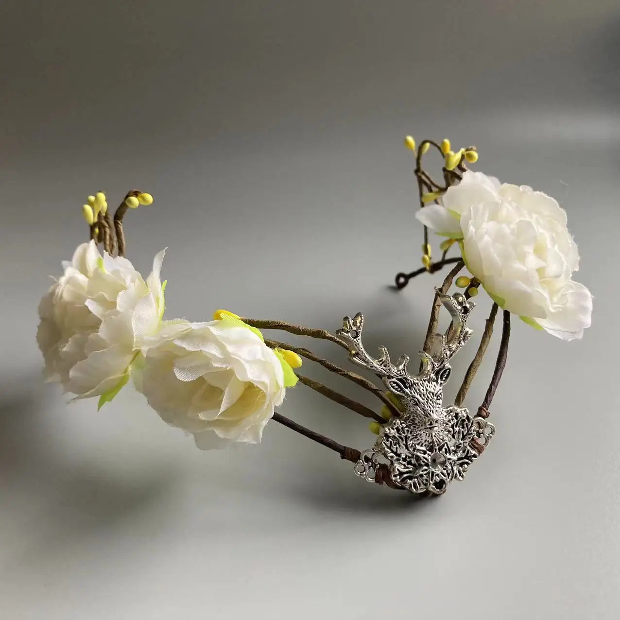Couronne de Fleurs Bleues Faite à la Main, Elfe de Calcul de Terre, Bande de Sauna, Pièce de Cowclet de la Forêt, Cosplay de la Renaissance d'Halloween pour Femme et Fille