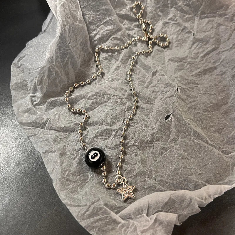 Collier Vintage avec pendentif étoile en corde de cuir pour femmes et hommes, couleur argent Antique, accessoires de bijoux esthétique Y2k