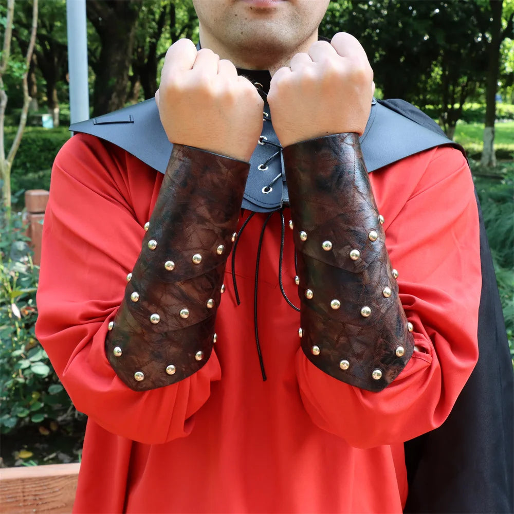 Armure de garde de bras d'elfe médiéval, brassard en cuir à échelle verte, chevalier Viking, accessoires de Costume de Cosplay, manchette de gantelet fantaisie celtique LARP
