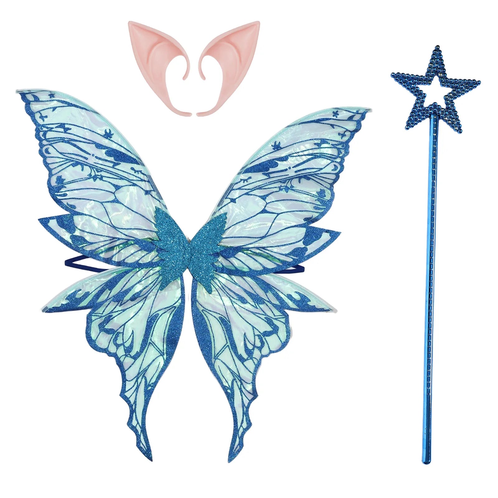 Ailes de papillon fée elfe oreille femme princesse Halloween Cosplay ailes d'elfe fantaisie aile de papillon Cosplay accessoire elfe habiller
