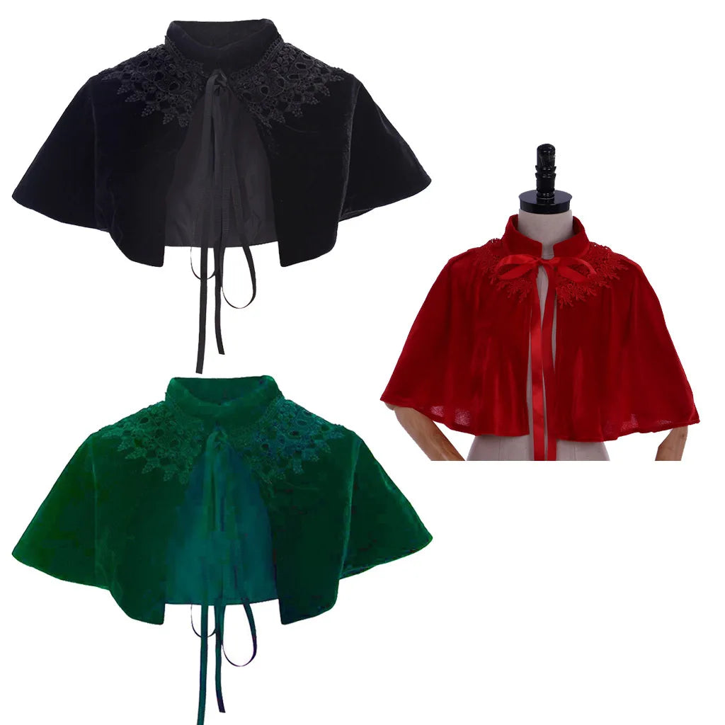 Cape en velours noir pour femme, manteau Everak, robe Wicca, robe médiévale victorienne, châle élégant, costume de fête Cosplay LARP