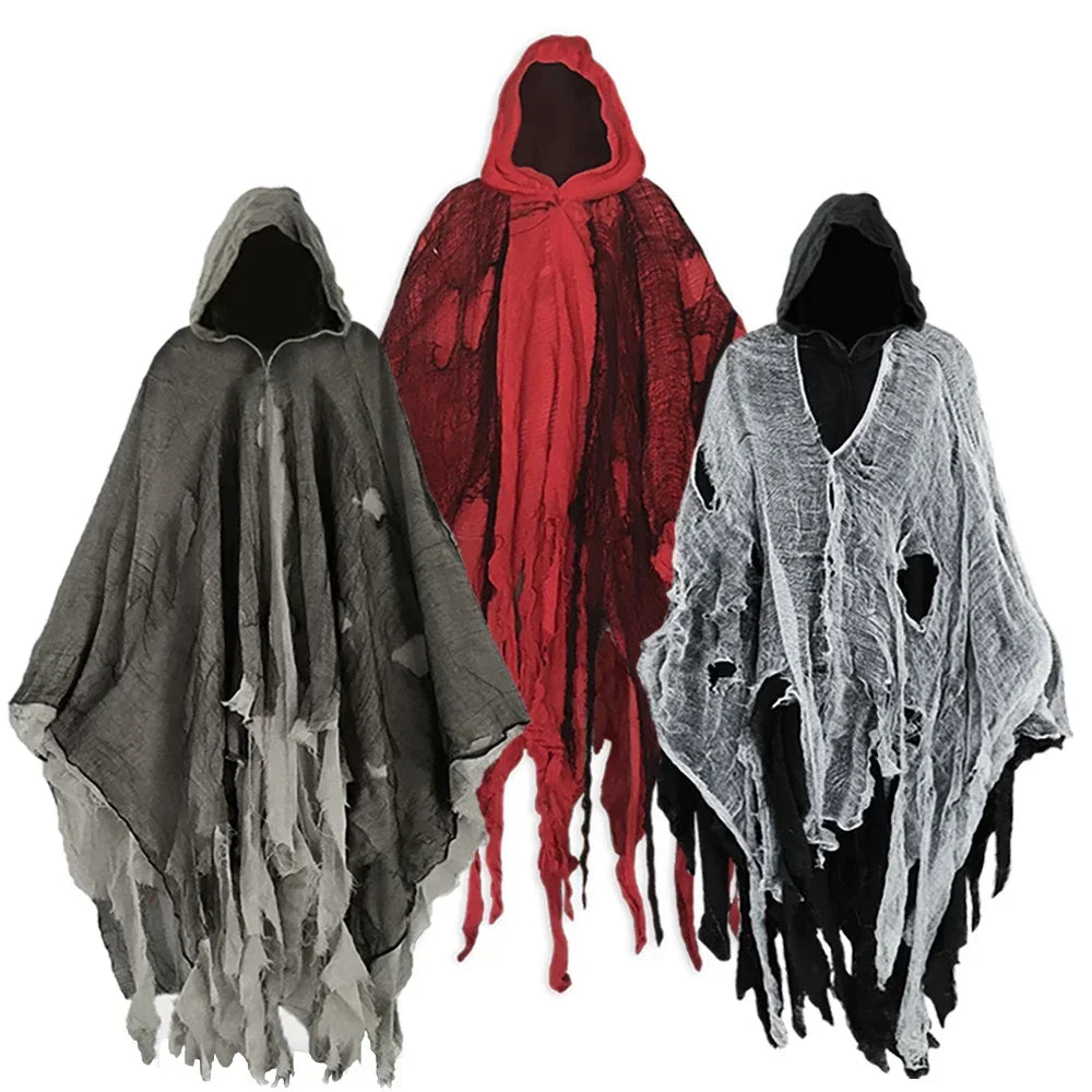 Capes à capuche en lambeaux de zombies d'horreur, costume de cosplay d'Halloween unisexe, accessoires de fête, Everaks, mesurost Dementors, jour de la fréquence