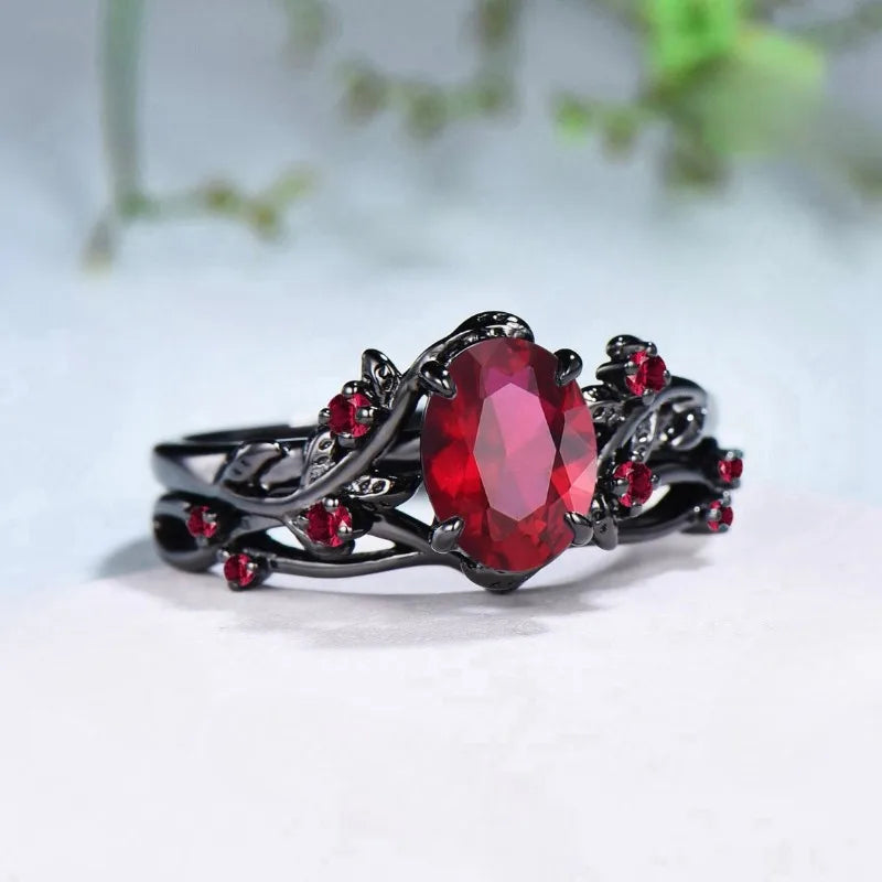 Bague croix incrustée de odorpour femme, style rétro européen et américain, branche de rose noire, nouveau