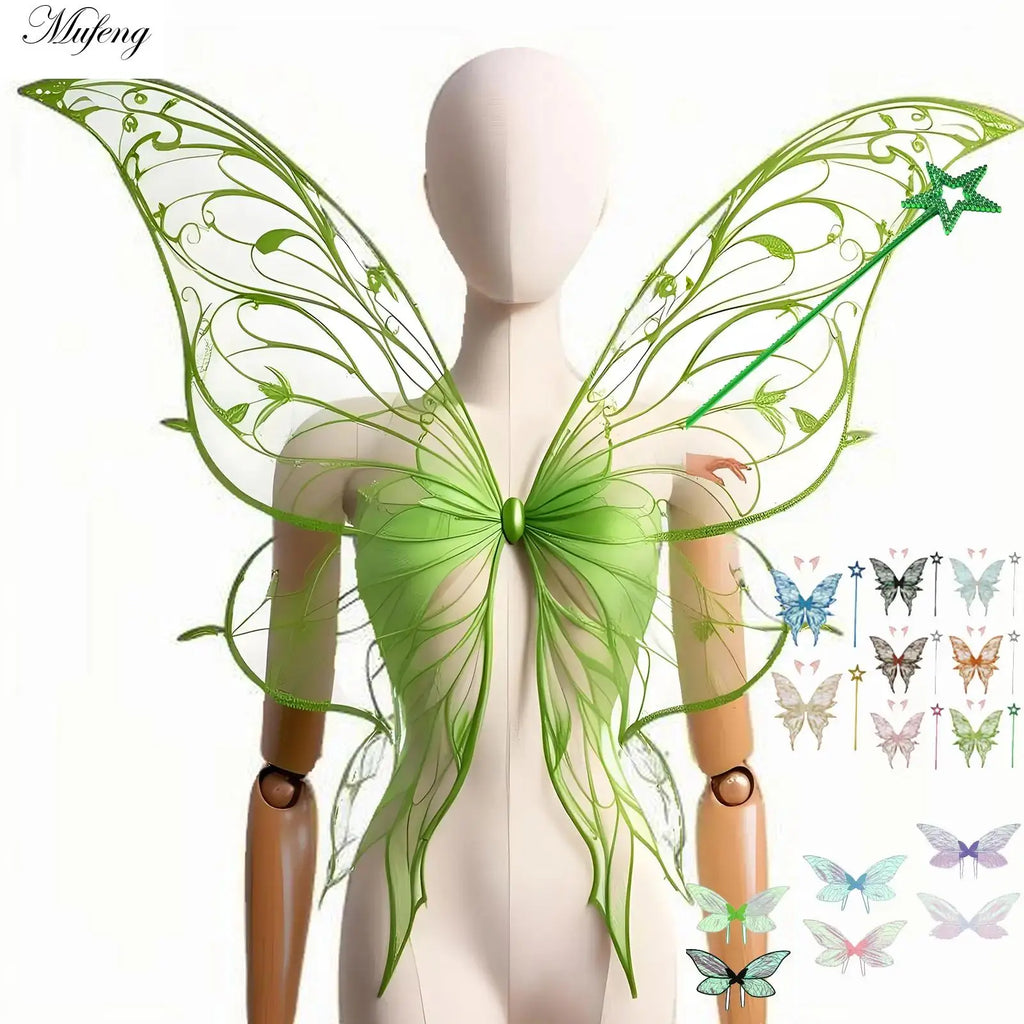 Ailes de papillon fée elfe oreille femme princesse Halloween Cosplay ailes d'elfe fantaisie aile de papillon Cosplay accessoire elfe habiller