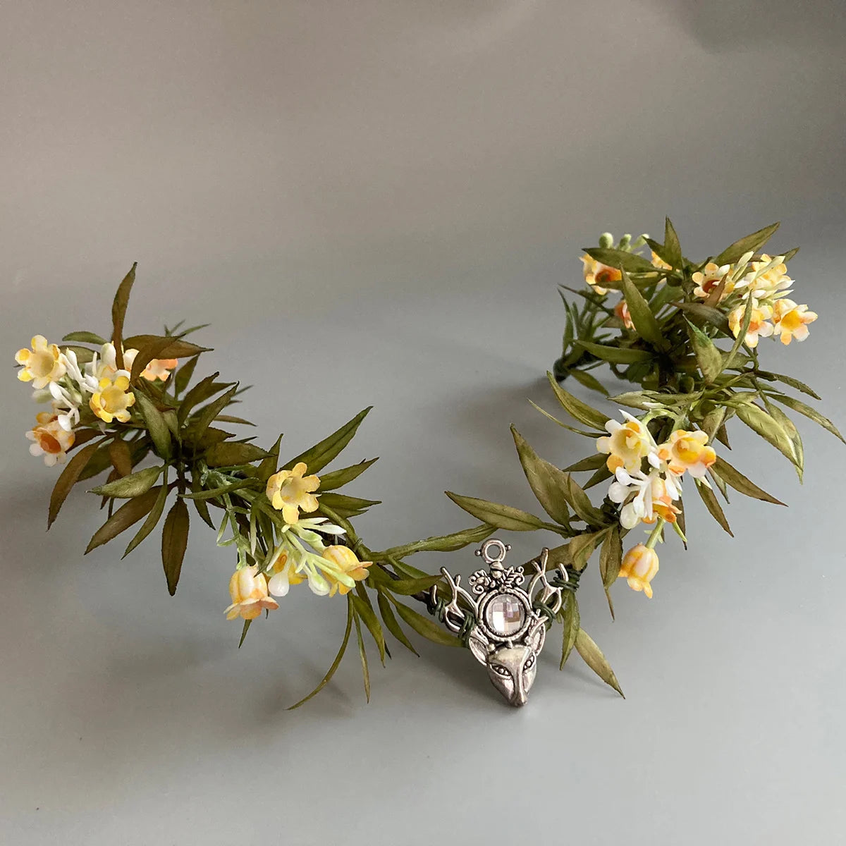Couronne florale de diadème elfique, couronne de fleurs dégradées, terre de calcul, diadème de mariage, bandeau de demoiselle d'honneur